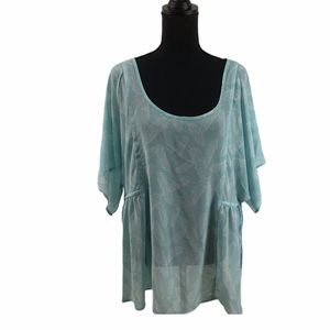 NWOT - Torrid Blue and White Blouse